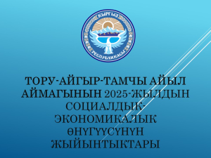 2025-жылга жергиликтүү бюджеттин аткарылышы